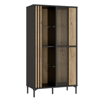 Vitrína JOAKIMIS dub mauvella/čierna 4