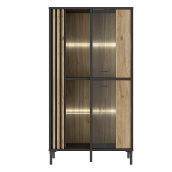 Vitrína JOAKIMIS dub mauvella/čierna 5