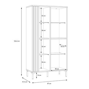 Vitrína JOAKIMIS dub mauvella/čierna 7