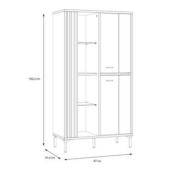 Vitrína JOAKIMIS dub mauvella/čierna 9