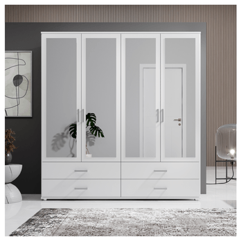 Šatníková skriňa JOANN biela 3