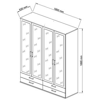 Šatníková skriňa JOANN biela 6