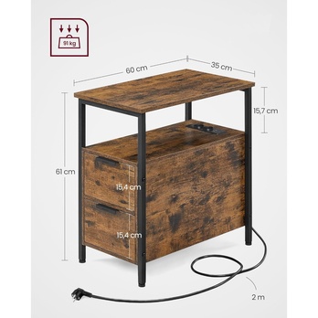 Odkladací stolík JOB 3 hnedá/čierna 6