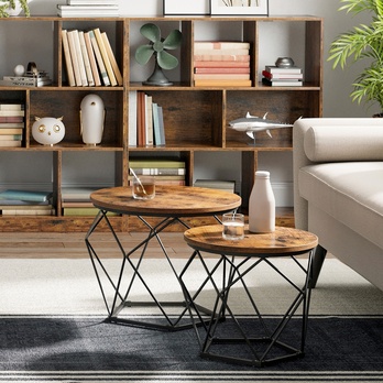 Sada konferenčných stolíkov JOEN čierna/hnedá, 2 ks 1