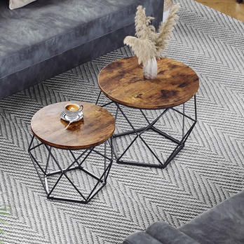 Sada konferenčných stolíkov JOEN čierna/hnedá, 2 ks 2