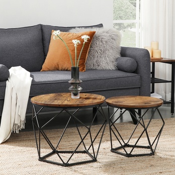 Sada konferenčných stolíkov JOEN čierna/hnedá, 2 ks 3