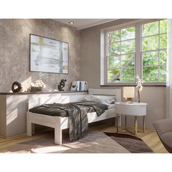 Rohová posteľ JOHANA ľavá, buk/biela, 100x200 cm 1