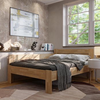 Rohová posteľ JOHANA ľavá, buk/prírodná, 120x200 cm 1