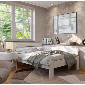 Rohová posteľ JOHANA pravá, buk/biela, 120x200 cm 1