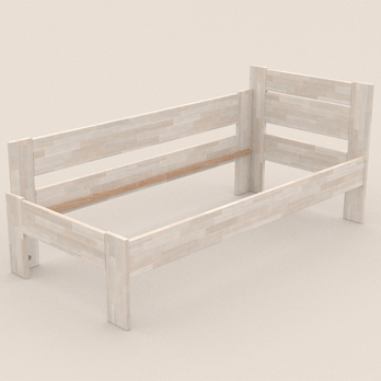 Rohová posteľ JOHANA ľavá, buk/biela, 100x200 cm 2