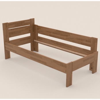 Rohová posteľ JOHANA pravá, dub/svetlý orech, 100x200 cm 2