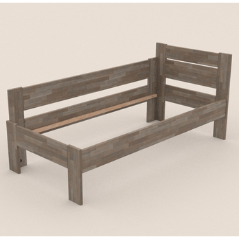 Rohová posteľ JOHANA ľavá, buk/sivá, 100x200 cm 2