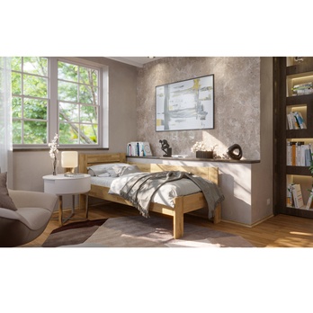 Rohová posteľ JOHANA dub/pravá, 100x200 cm 1