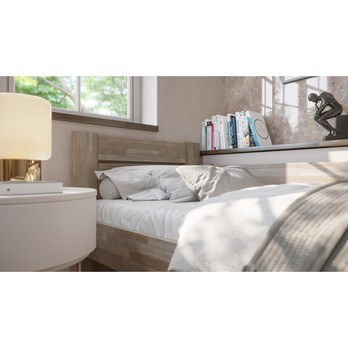 Rohová posteľ JOHANA pravá, buk/sivá, 80x200 cm 5