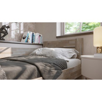 Rohová posteľ JOHANA ľavá, buk/sivá, 80x200 cm 4