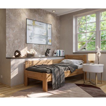 Rohová posteľ JOHANA ľavá, dub/svetlý orech, 80x200 cm 1