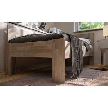 Rohová posteľ JOHANA ľavá, buk/sivá, 90x200 cm 6