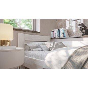 Rohová posteľ JOHANA pravá, buk/biela, 90x200 cm 3