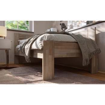 Rohová posteľ JOHANA pravá, buk/sivá, 90x200 cm 5