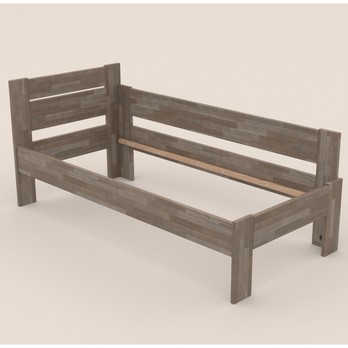 Rohová posteľ JOHANA pravá, buk/sivá, 100x200 cm 2