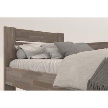 Rohová posteľ JOHANA pravá, buk/sivá, 100x200 cm 4