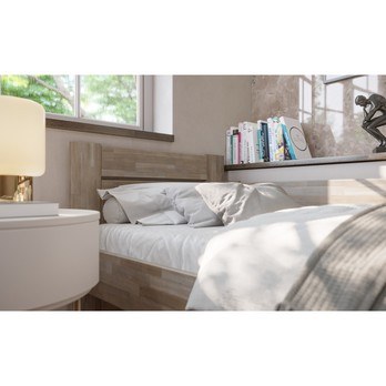 Rohová posteľ JOHANA pravá, buk/sivá, 100x200 cm 6