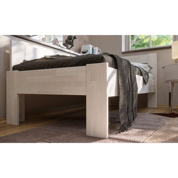 Rohová posteľ JOHANA ľavá, buk/biela, 100x200 cm 5