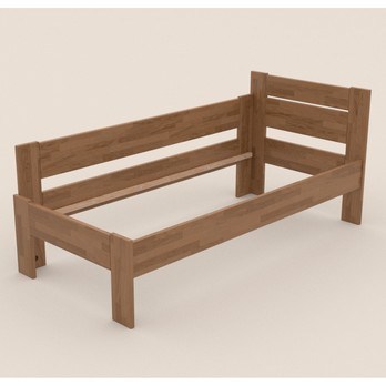 Rohová posteľ JOHANA ľavá, dub/svetlý orech, 100x200 cm 2