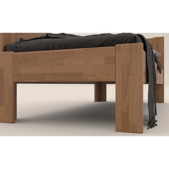 Rohová posteľ JOHANA ľavá, dub/svetlý orech, 100x200 cm 3