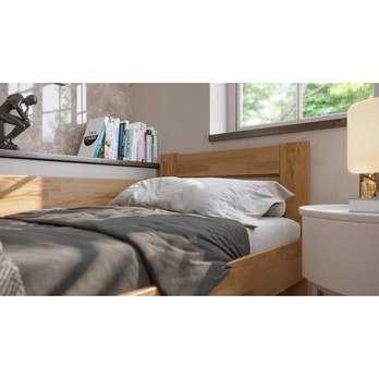 Rohová posteľ JOHANA ľavá, dub/svetlý orech, 100x200 cm 4