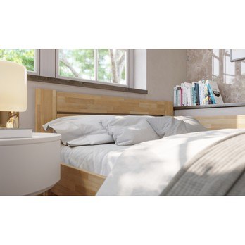 Rohová posteľ JOHANA pravá, buk/prírodná, 120x200 cm 2