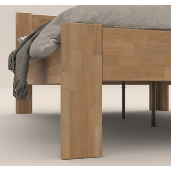 Rohová posteľ JOHANA pravá, buk/prírodná, 120x200 cm 3