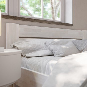 Rohová posteľ JOHANA pravá, buk/biela, 120x200 cm 2