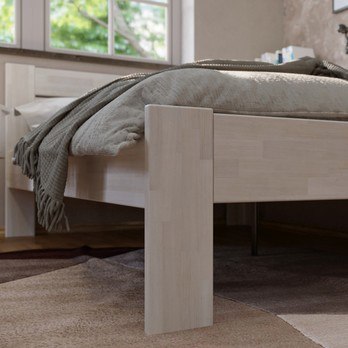 Rohová posteľ JOHANA pravá, buk/biela, 120x200 cm 5