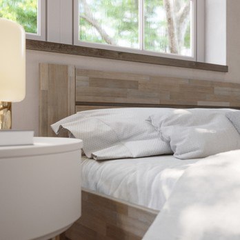 Rohová posteľ JOHANA pravá, buk/sivá, 120x200 cm 2