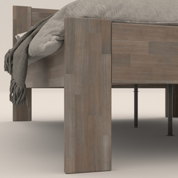 Rohová posteľ JOHANA pravá, buk/sivá, 120x200 cm 3