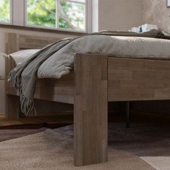 Rohová posteľ JOHANA pravá, buk/sivá, 120x200 cm 5