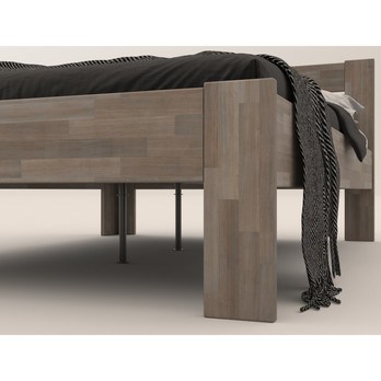 Rohová posteľ JOHANA ľavá, buk/sivá, 120x200 cm 2