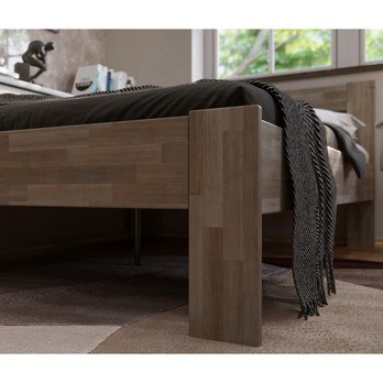 Rohová posteľ JOHANA ľavá, buk/sivá, 120x200 cm 4