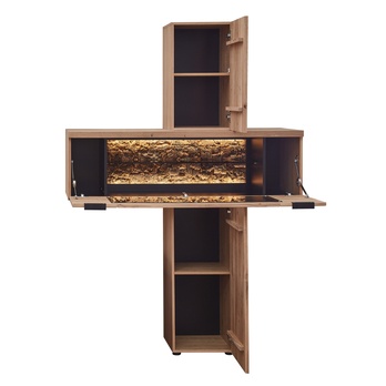 Vitrína JOLANTA II divoký dub/antracitová 2