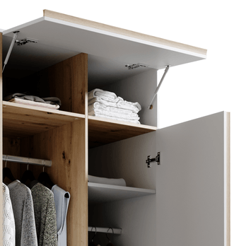 Šatníková skriňa JOLYON biela/dub artisan 5