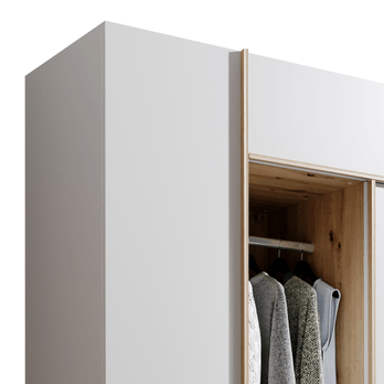 Šatníková skriňa JOLYON biela/dub artisan 6