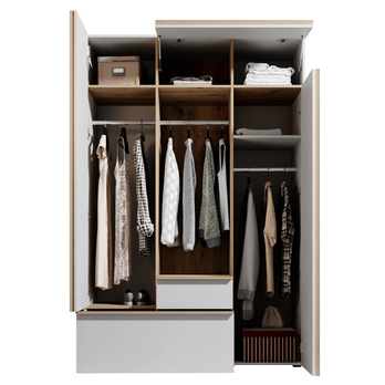 Šatníková skriňa JOLYON biela/dub artisan 2