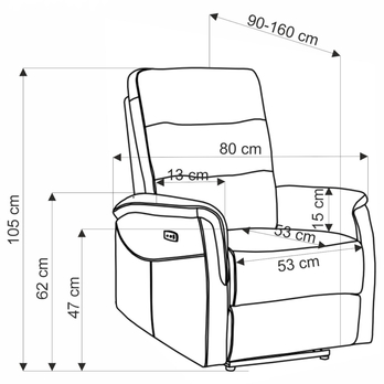 Relaxačné kreslo JOMOL sivá 13