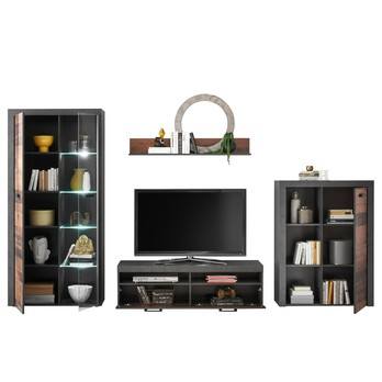 Obývacia stena JONES antracitová/old style 2