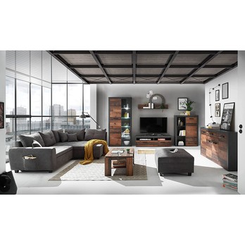 Obývacia stena JONES antracitová/old style 4