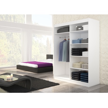 Šatníková skriňa JORN biela/dub sonoma 2