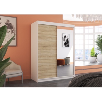 Šatníková skriňa JORN biela/dub sonoma 1
