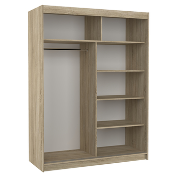 Šatníková skriňa JORN dub sonoma/biela 2