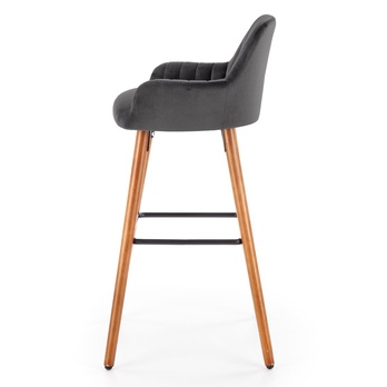 Barová stolička JUANA orech/tmavosivá 2